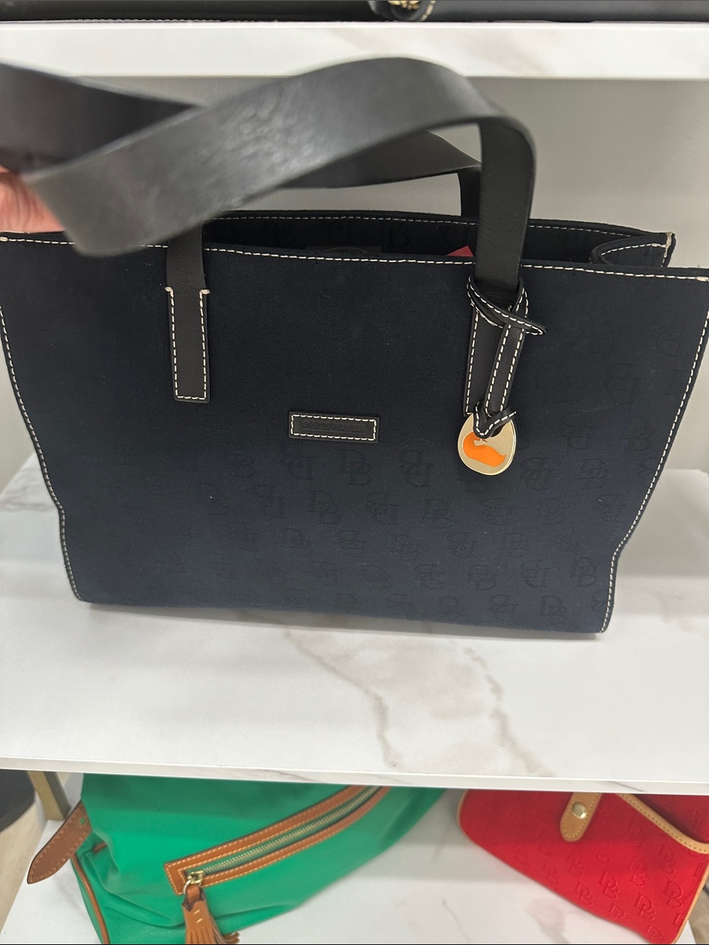 Dooney & Bourke Black Women’s Tote Bag with Contrast Stitching